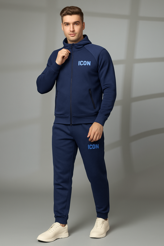 Men’s Dark Blue Premium Winter Tracksuit | Stylish & Comfortable Sportswear