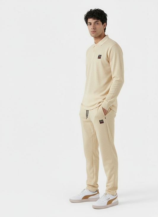 Men’s Waffle Knit Lounge Set – Beige | PUMA