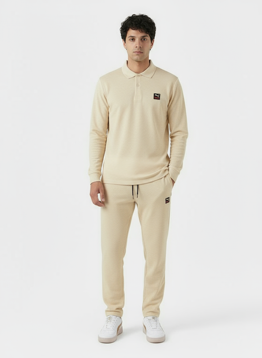 Men’s Waffle Knit Lounge Set – Beige | PUMA